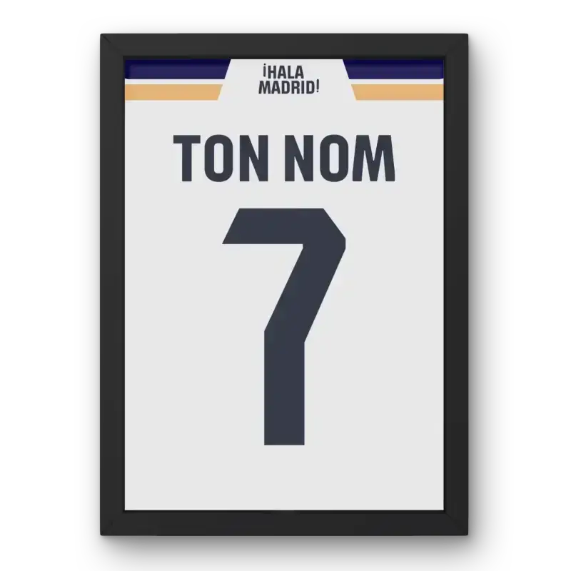 Affiche Real Madrid Domicile 2023-2024 – Affiche encadrée personnalisée - Cadre Perso