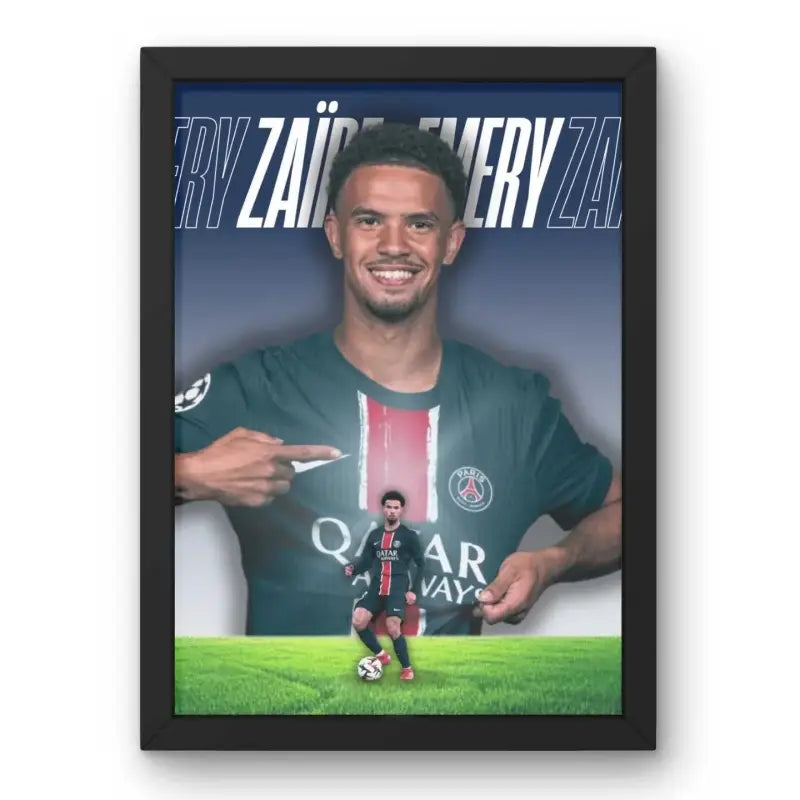 Affiche Zaïre-Emery - PSG – Affiche encadrée personnalisée - Cadre Perso