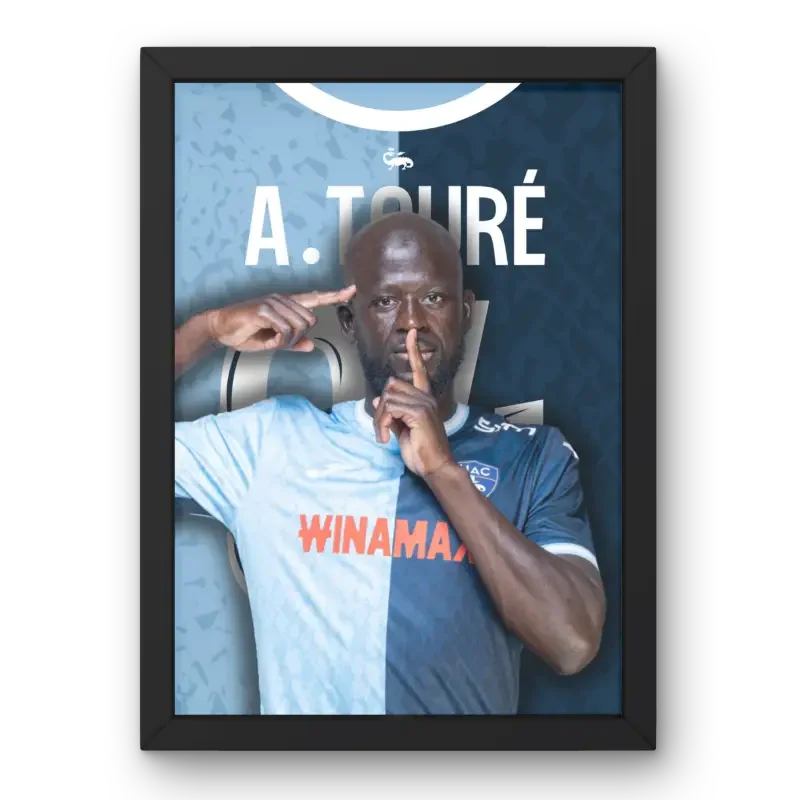 Affiche Abdoulaye Touré - Le Havre | Le Milieu de Terrain Déterminé – Affiche encadrée personnalisée - Cadre Perso