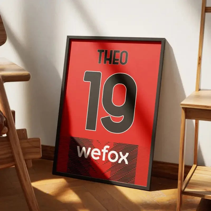 Affiche AC Milan Domicile 2023-2024 – Affiche encadrée personnalisée - Cadre Perso