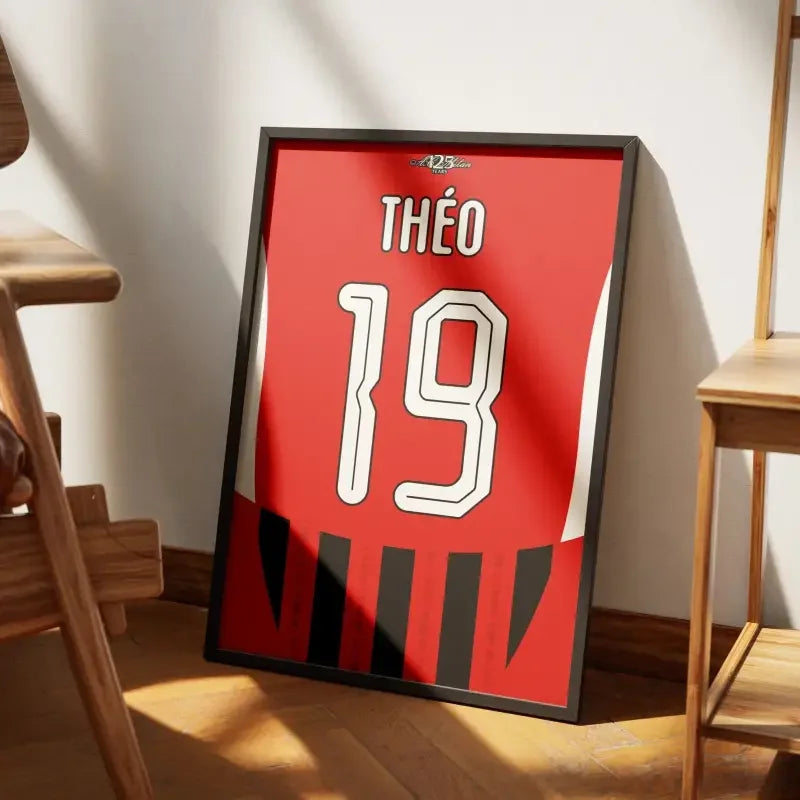 Affiche AC Milan Domicile 2024-2025 – Affiche encadrée personnalisée - Cadre Perso