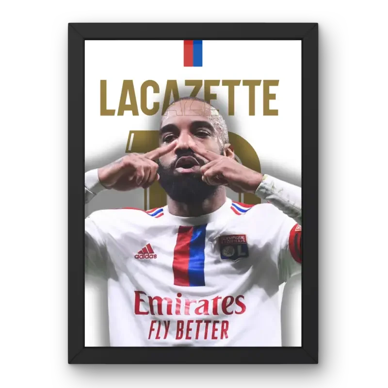 Affiche Alexandre Lacazette - L'Incontournable de l'OL – Affiche encadrée personnalisée - Cadre Perso