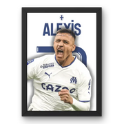 Affiche Alexis Sánchez - Olympique de Marseille | L'Attaquant Phocéen – Affiche encadrée personnalisée - Cadre Perso