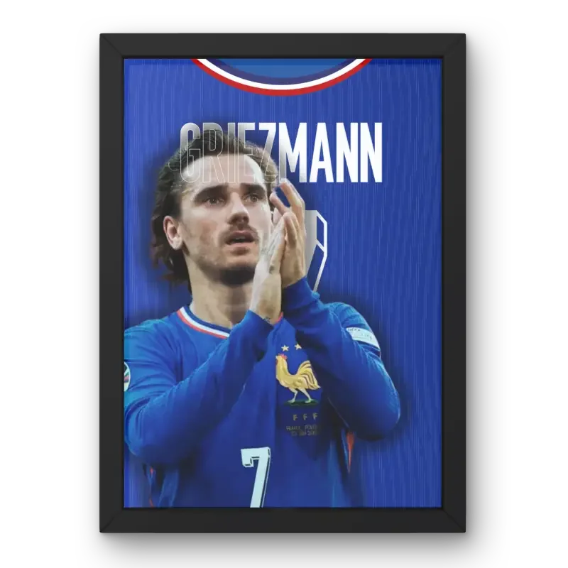 Affiche Antoine Griezmann - Équipe de France – Affiche encadrée personnalisée - Cadre Perso