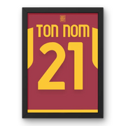 Affiche AS Roma Domicile 2023-2024 – Affiche encadrée personnalisée - Cadre Perso