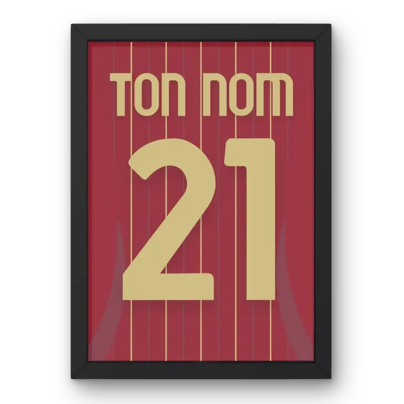 Affiche AS Roma Domicile 2024-2025 – Affiche encadrée personnalisée - Cadre Perso