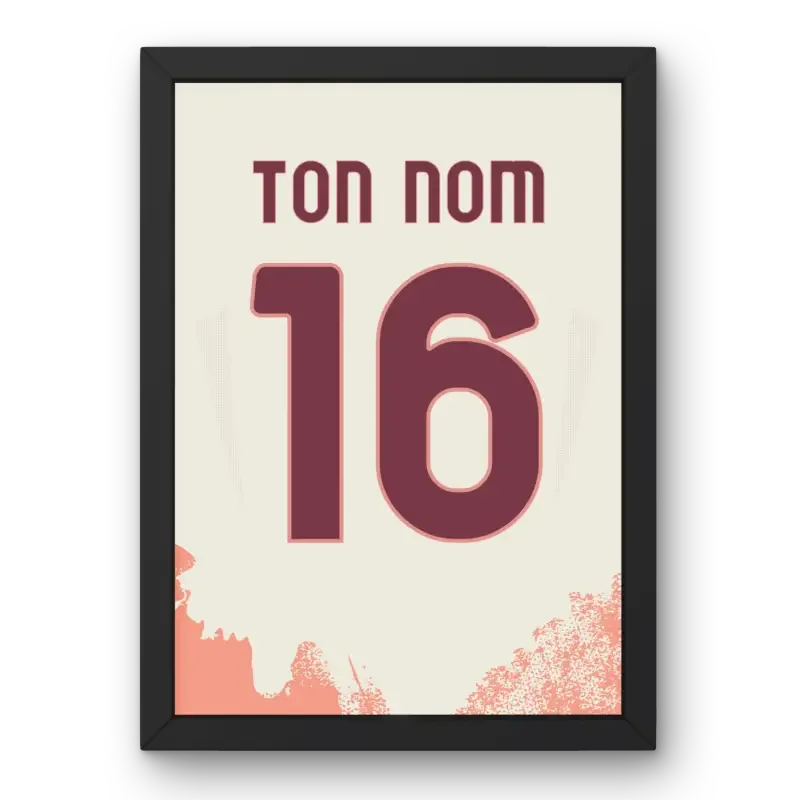 Affiche AS Roma Extérieur 2024-2025 – Affiche encadrée personnalisée - Cadre Perso