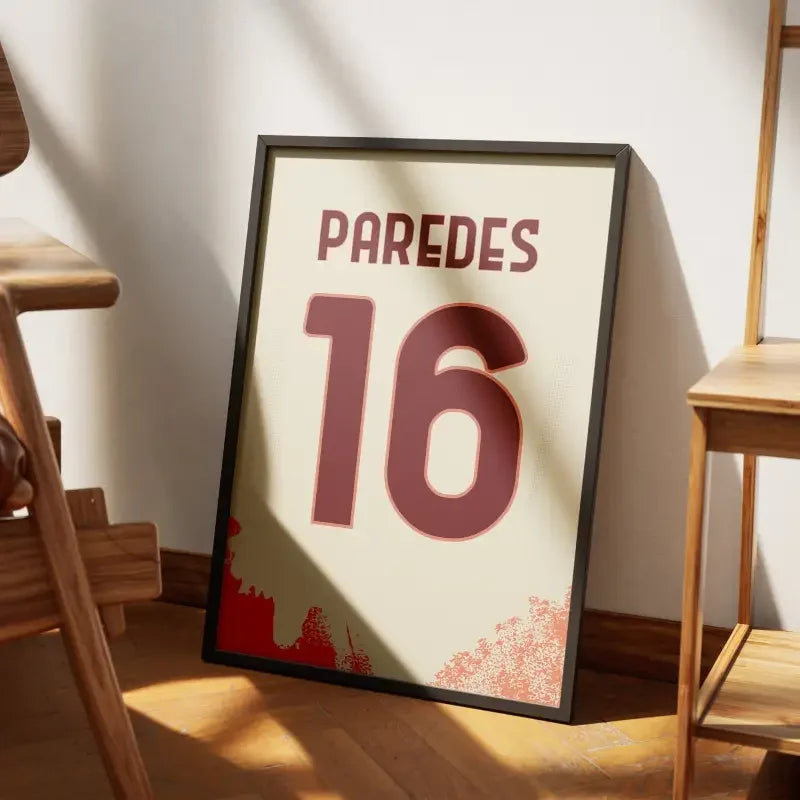 Affiche AS Roma Extérieur 2024-2025 – Affiche encadrée personnalisée - Cadre Perso