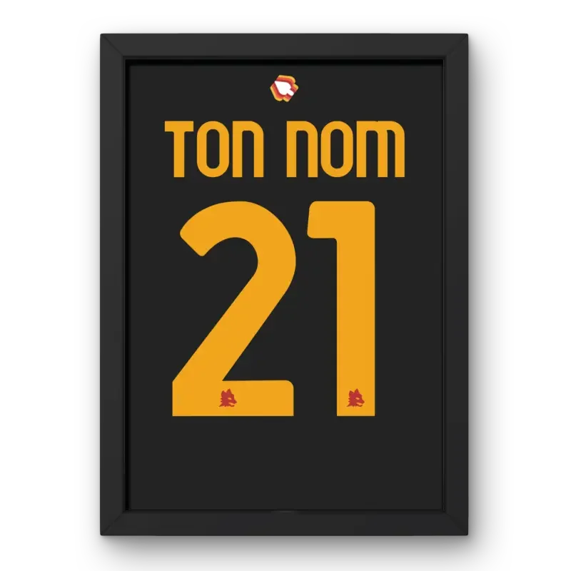 Affiche AS Roma Third 2023-2024 – Affiche encadrée personnalisée - Cadre Perso
