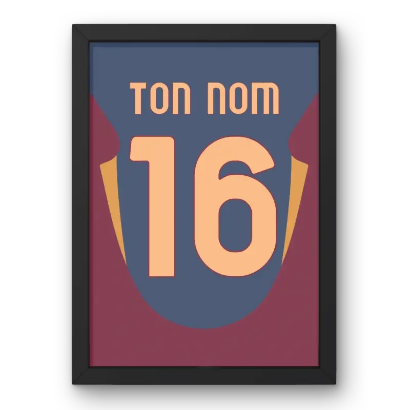 Affiche AS Roma Third 2024-2025 – Affiche encadrée personnalisée - Cadre Perso