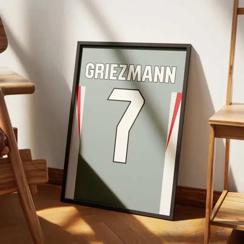 Affiche Atlético Madrid Extérieur 2024-2025 – Affiche encadrée personnalisée - Cadre Perso