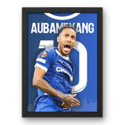 Affiche Aubameyang OM 2023-2024 - L'Attaque Marseillaise – Affiche encadrée personnalisée - Cadre Perso
