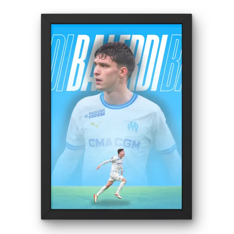Affiche Balerdi - OM – Affiche encadrée personnalisée - Cadre Perso