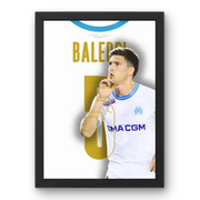 Affiche Balerdi OM - L'Engagement Phocéen – Affiche encadrée personnalisée - Cadre Perso
