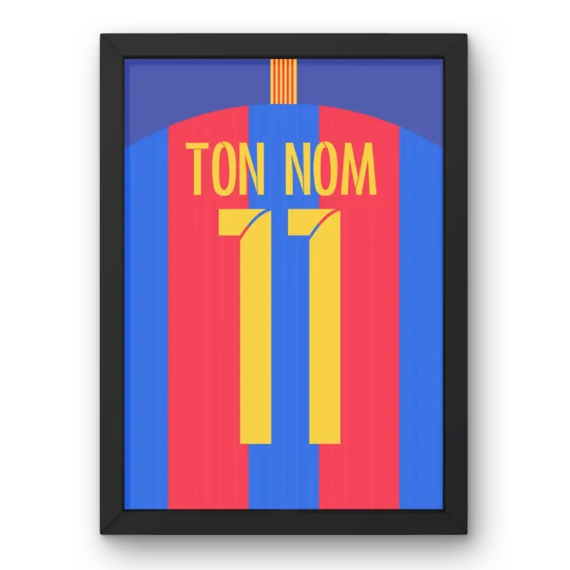 Affiche Barcelone Domicile 2016-2017 – Affiche encadrée personnalisée - Cadre Perso
