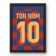 Affiche Barcelone Domicile 2019-2020 – Affiche encadrée personnalisée - Cadre Perso
