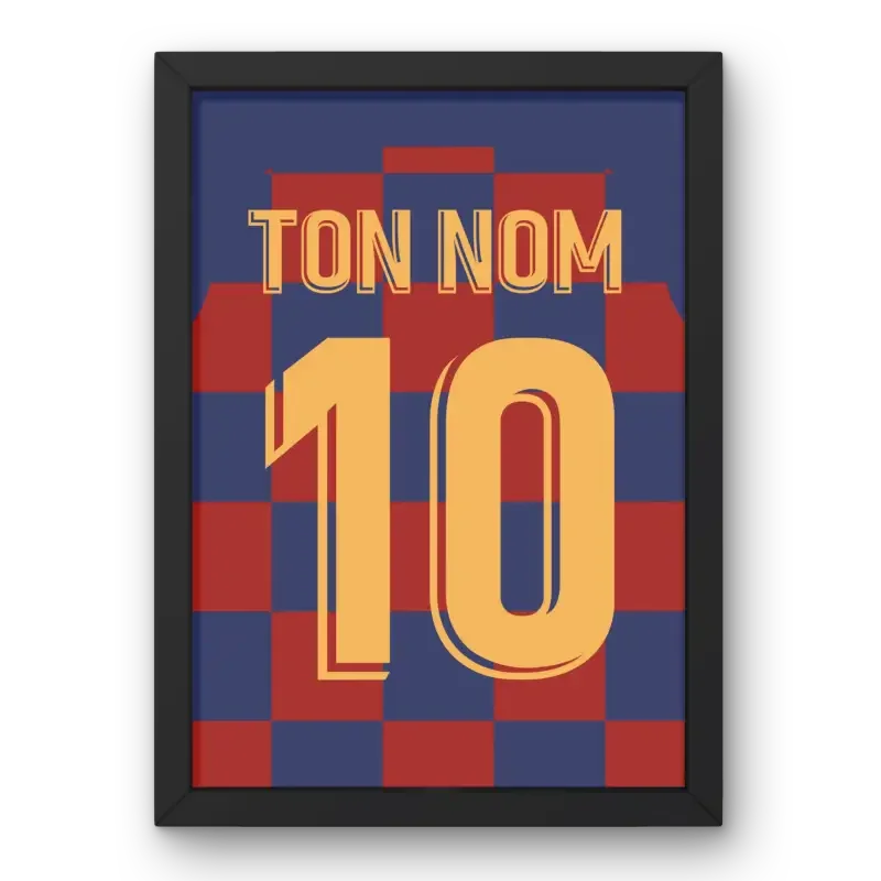 Affiche Barcelone Domicile 2019-2020 – Affiche encadrée personnalisée - Cadre Perso