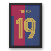 Affiche Barcelone Domicile 2024-2025 – Affiche encadrée personnalisée - Cadre Perso