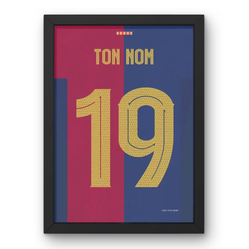 Affiche Barcelone Domicile 2024-2025 – Affiche encadrée personnalisée - Cadre Perso