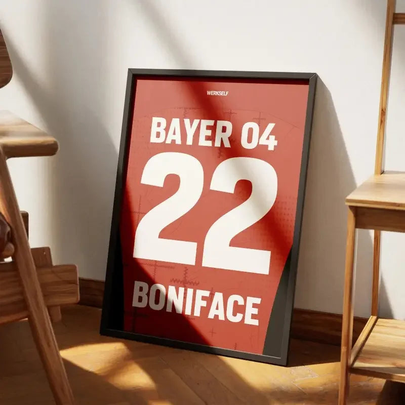 Affiche Bayer Leverkusen Domicile 2024-2025 – Affiche encadrée personnalisée - Cadre Perso