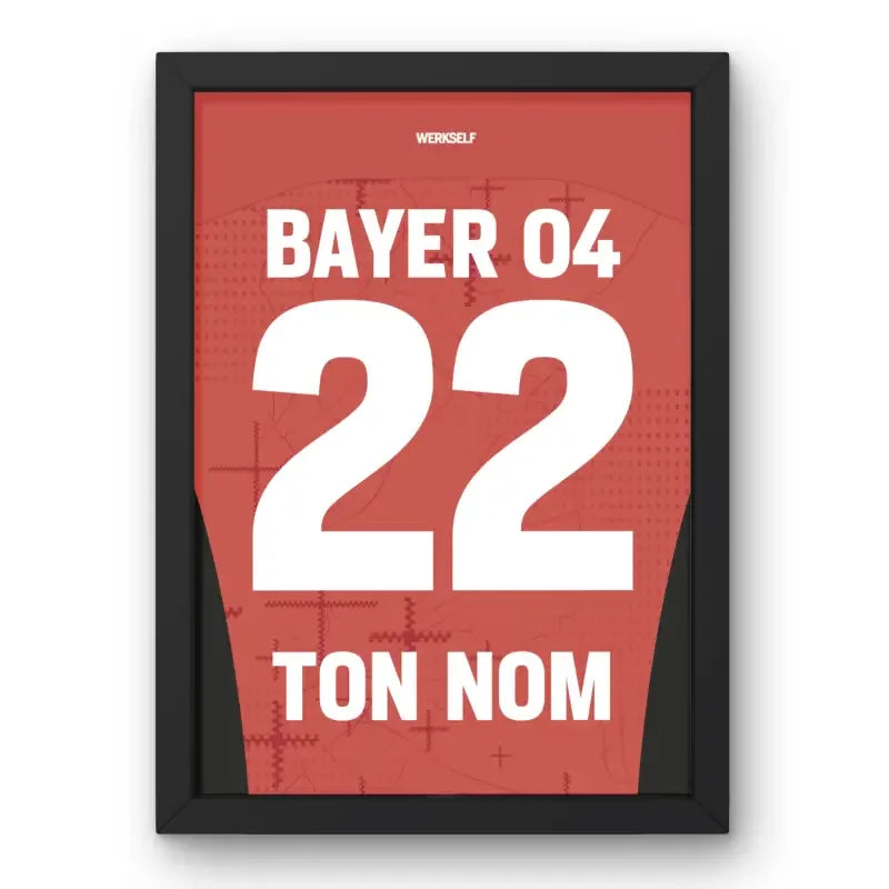 Affiche Bayer Leverkusen Domicile 2024-2025 – Affiche encadrée personnalisée - Cadre Perso
