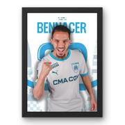 Affiche Bennacer OM - Nouveau Milieu Phocéen – Affiche encadrée personnalisée - Cadre Perso