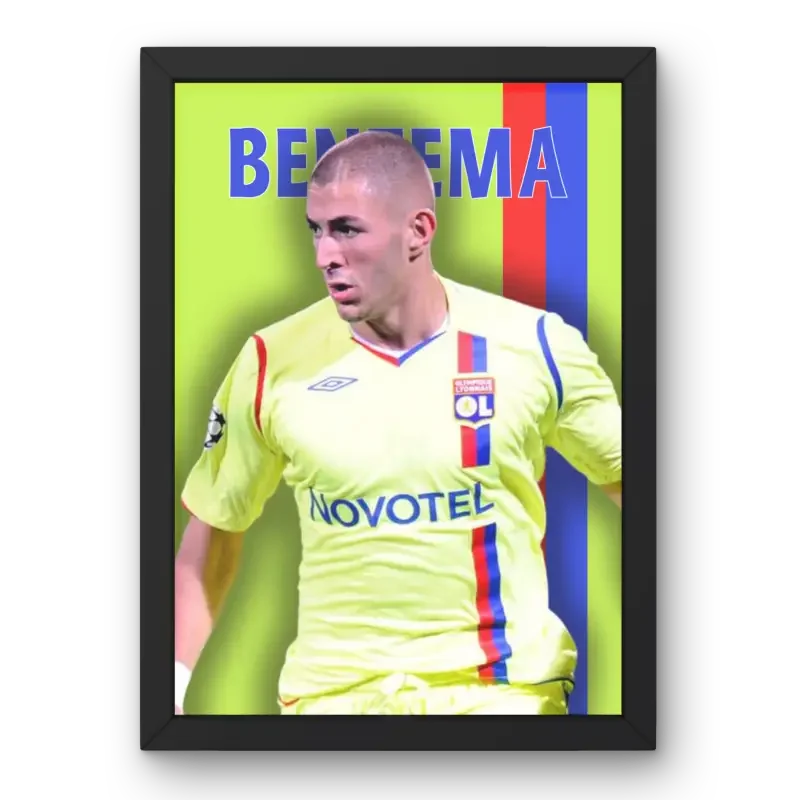 Affiche Benzema OL - Légende Lyonnaise – Affiche encadrée personnalisée - Cadre Perso