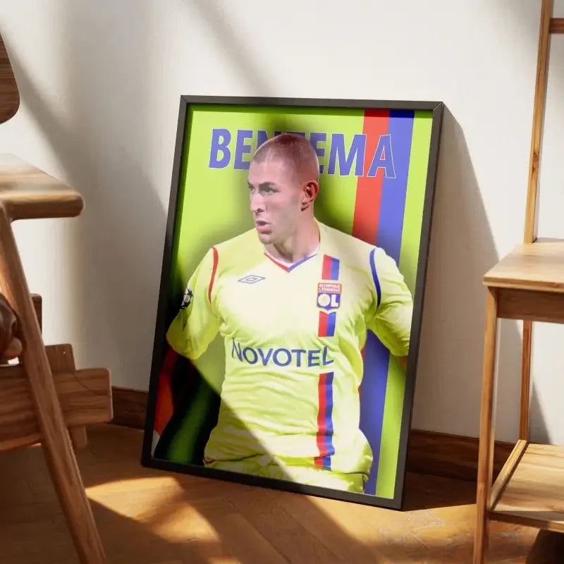 Affiche Benzema OL - Légende Lyonnaise – Affiche encadrée personnalisée - Cadre Perso