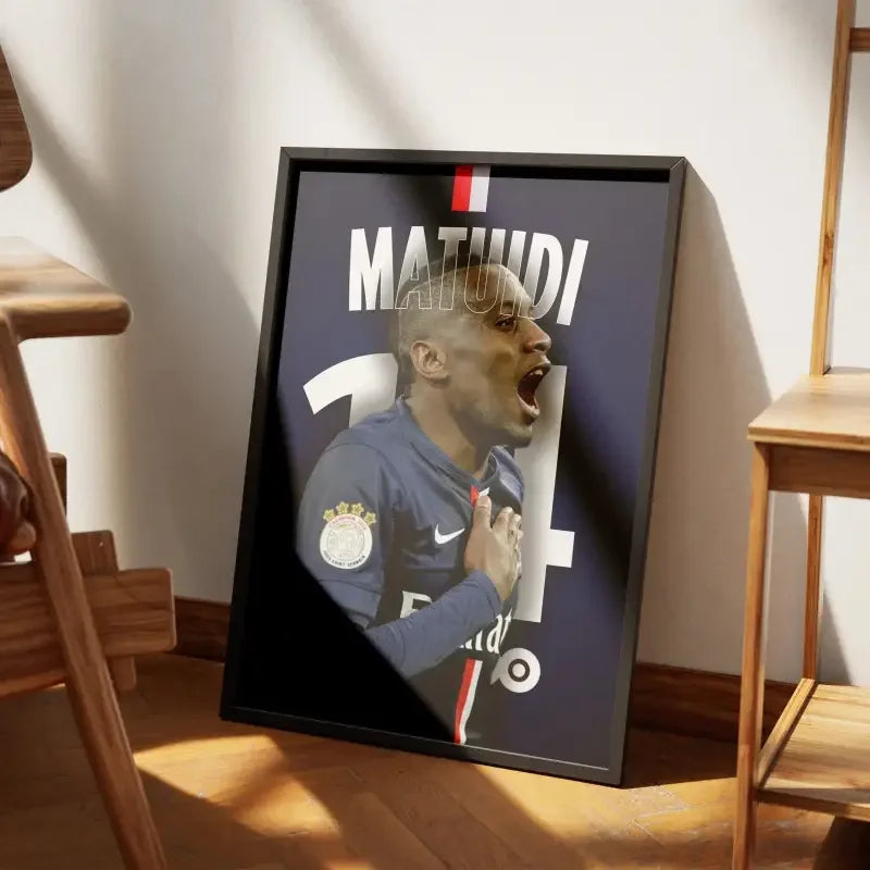 Affiche Blaise Matuidi - Le Guerrier du PSG – Affiche encadrée personnalisée - Cadre Perso