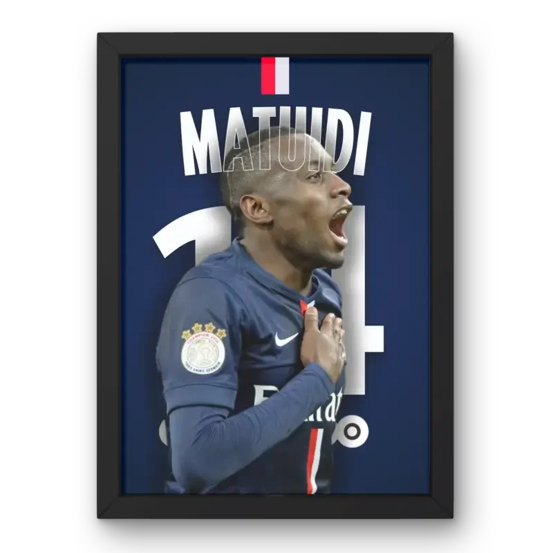 Affiche Blaise Matuidi - Le Guerrier du PSG – Affiche encadrée personnalisée - Cadre Perso