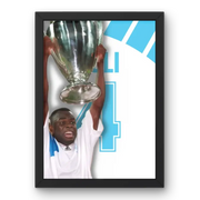 Affiche Boli OM 1993 - Légende de la Ligue des Champions – Affiche encadrée personnalisée - Cadre Perso