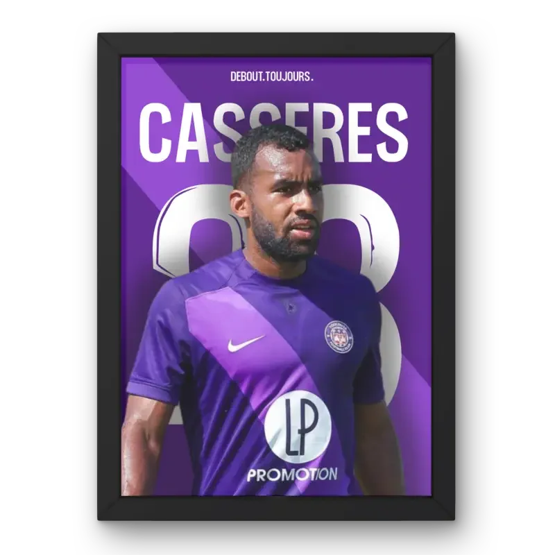 Affiche Cristian Cásseres Jr. Toulouse - Espoir du Téfécé – Affiche encadrée personnalisée - Cadre Perso