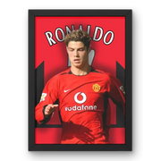 Affiche Cristiano Ronaldo - Manchester United 2003 | L'ascension d'une légende – Affiche encadrée personnalisée - Cadre Perso