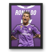 Affiche Cristiano Ronaldo - Real Madrid | Icône des Galactiques – Affiche encadrée personnalisée - Cadre Perso