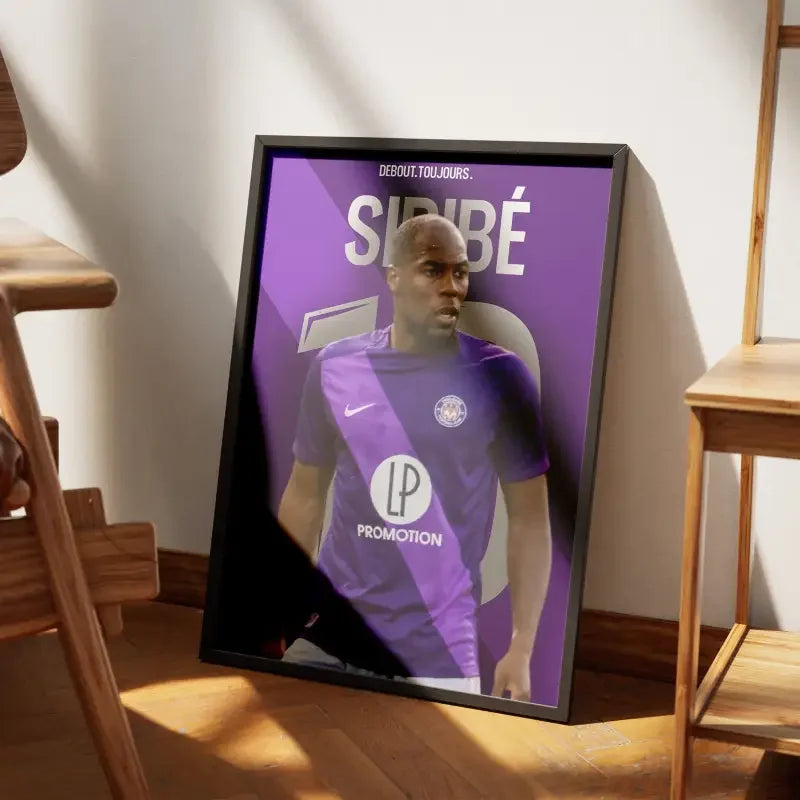 Affiche Djibril Sidibé - Le Roc du Toulouse FC – Affiche encadrée personnalisée - Cadre Perso