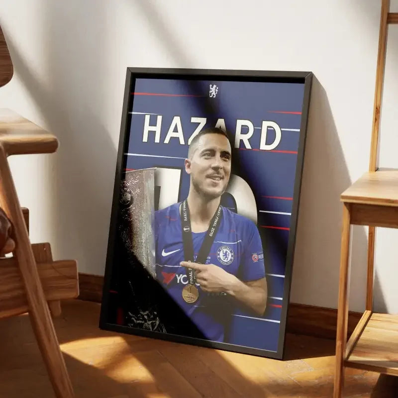 Affiche Eden Hazard - Chelsea FC – Affiche encadrée personnalisée - Cadre Perso