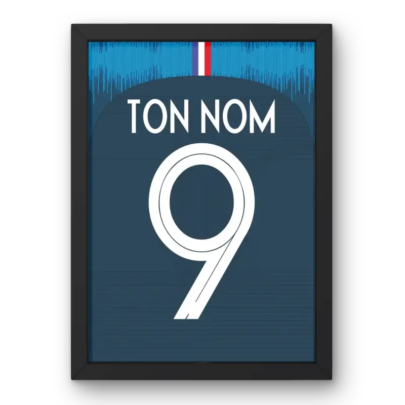 Affiche France Domicile Coupe du Monde 2018 – Affiche encadrée personnalisée - Cadre Perso