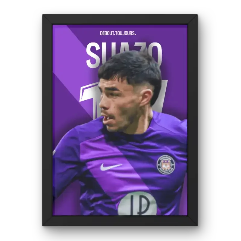 Affiche Gabriel Suazo - Le Guerrier du Toulouse FC – Affiche encadrée personnalisée - Cadre Perso