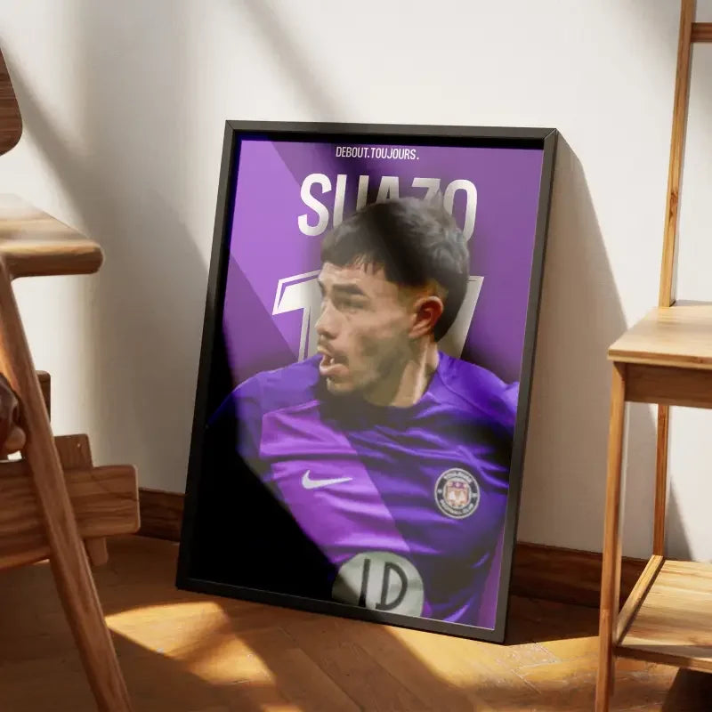 Affiche Gabriel Suazo - Le Guerrier du Toulouse FC – Affiche encadrée personnalisée - Cadre Perso