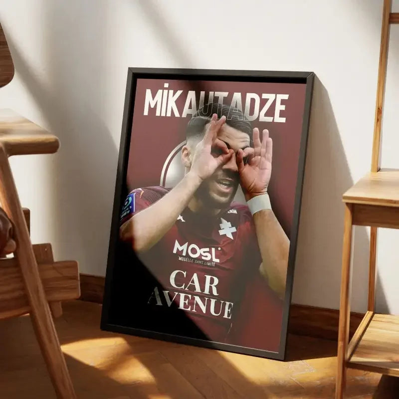 Affiche Georges Mikautadze - FC Metz – Affiche encadrée personnalisée - Cadre Perso