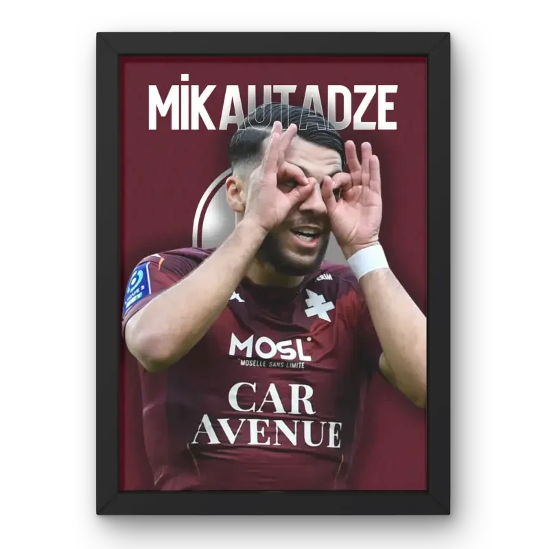 Affiche Georges Mikautadze - FC Metz – Affiche encadrée personnalisée - Cadre Perso