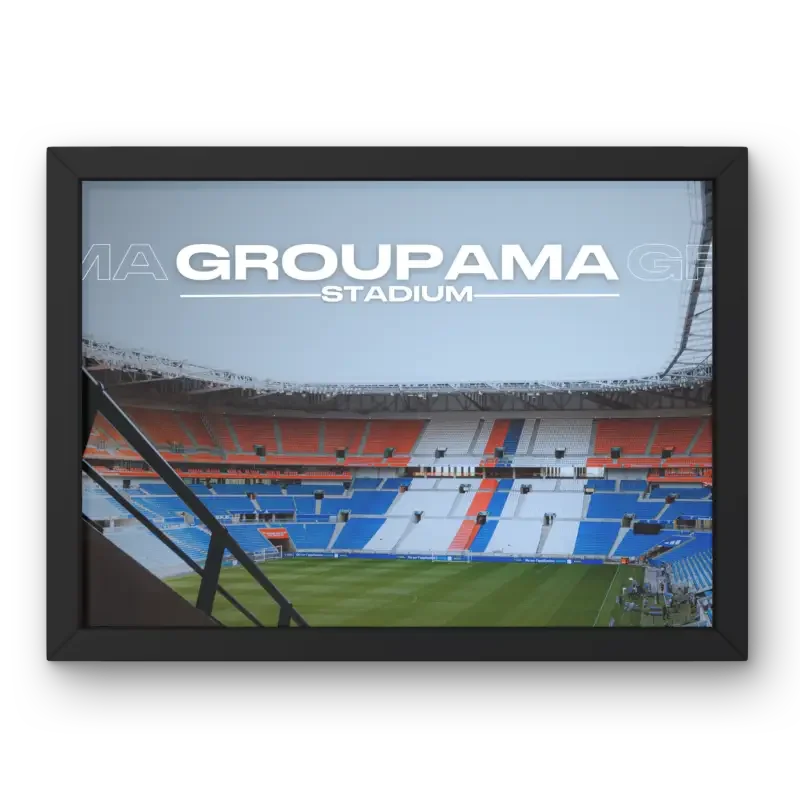 Affiche Groupama Stadium Lyon | Le Cœur du Football Lyonnais – Affiche encadrée personnalisée - Cadre Perso