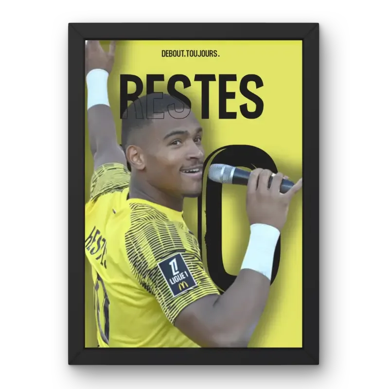 Affiche Guillaume Restes - Toulouse FC | L'Infaillible Défenseur des Filets – Affiche encadrée personnalisée - Cadre Perso