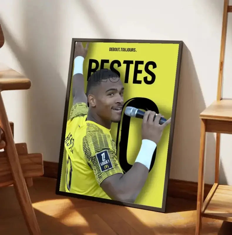 Affiche Guillaume Restes - Toulouse FC | L'Infaillible Défenseur des Filets – Affiche encadrée personnalisée - Cadre Perso