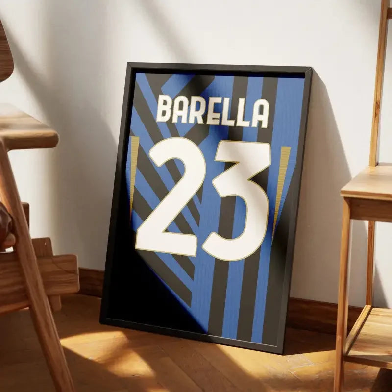 Affiche Inter Milan Domicile 2024-2025 – Affiche encadrée personnalisée - Cadre Perso