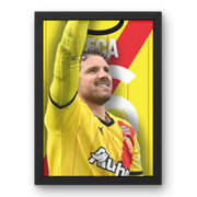 Affiche Jean-Louis Leca - Le Mur du RC Lens – Affiche encadrée personnalisée - Cadre Perso