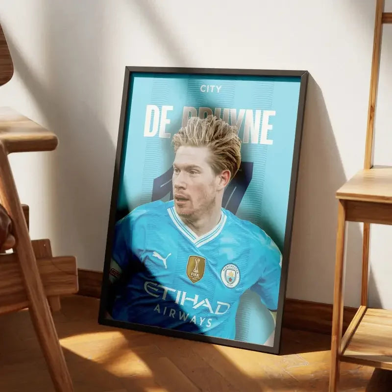 Affiche Kevin De Bruyne Manchester City - Magie Belge – Affiche encadrée personnalisée - Cadre Perso