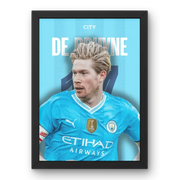 Affiche Kevin De Bruyne Manchester City - Magie Belge – Affiche encadrée personnalisée - Cadre Perso