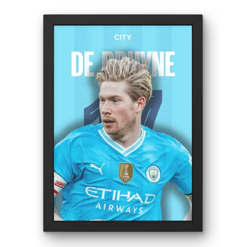 Affiche Kevin De Bruyne Manchester City - Magie Belge – Affiche encadrée personnalisée - Cadre Perso