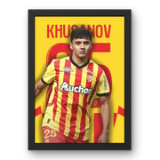 Affiche Khusanov - L'Étoile Montante du RC Lens – Affiche encadrée personnalisée - Cadre Perso